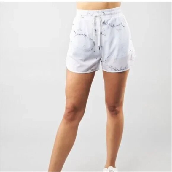 Buffbunny Flo White Marble Shorts with Spandex Lining M - Picture 1 of 5